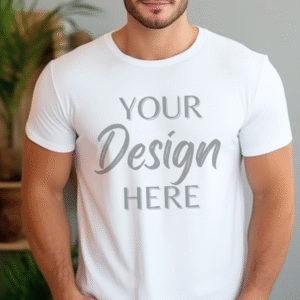 White Bella Canvas 3001 Mockup, T-Shirt Roolway,